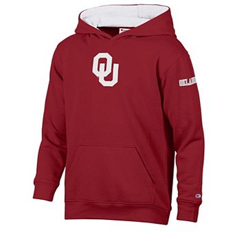 Youth Champion Crimson/White Oklahoma Sooners Volume Fleece Hoodie