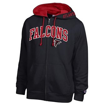 Men's Champion Black/Red Atlanta Falcons Full-Zip Hoodie