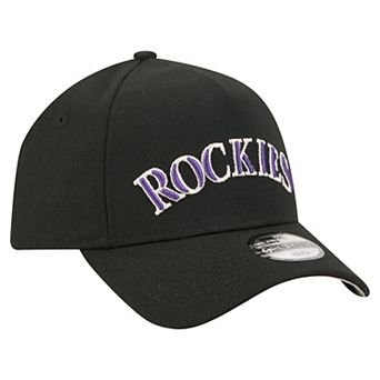 Youth New Era Black Colorado Rockies Cooperstown Logo 9FORTY A-Frame Adjustable Hat