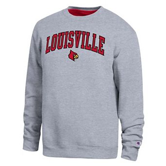 Men's Champion Heather Gray Louisville Cardinals Arch Sweatshirt