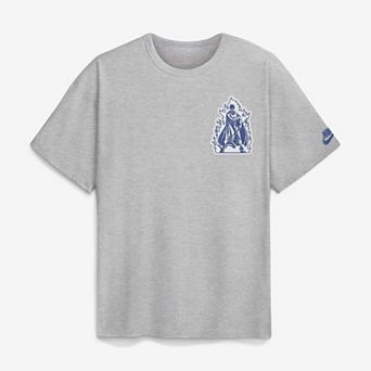 Men's Nike Heather Gray Duke Blue Devils Legacy Logo Max90 T-Shirt