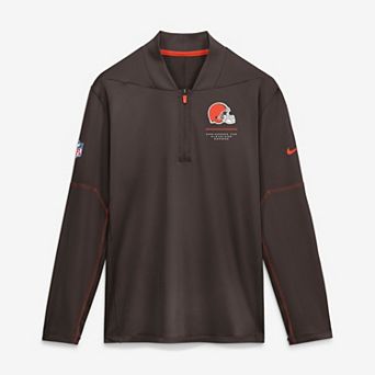 Men's Nike Brown Cleveland Browns Sideline Logo Glory Midweight Dri-FIT Half-Zip Pullover
