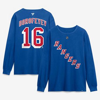 Men's Fanatics Pavel Dorofeyev Blue New York Rangers Authentic Stack Name & Number Long Sleeve T-Shirt