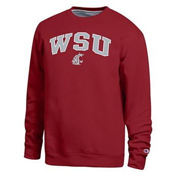 Men's Champion Crimson Washington State Cougars Arch Sweatshirt