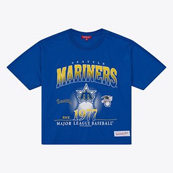 Women's Mitchell & Ness Royal Seattle Mariners Street Graphics T-Shirt