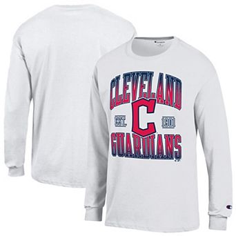 Men's Champion White Cleveland Guardians Jersey Long Sleeve T-Shirt