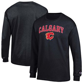 Men's Champion Black Calgary Flames Jersey Long-Sleeve T-Shirt