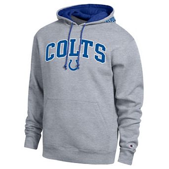 Men's Champion Heather Gray/Royal Indianapolis Colts Contrast Hoodie