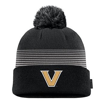 Men's Nike Black Vanderbilt Commodores 2026 On-Field Peak Cuffed Knit Hat with Pom