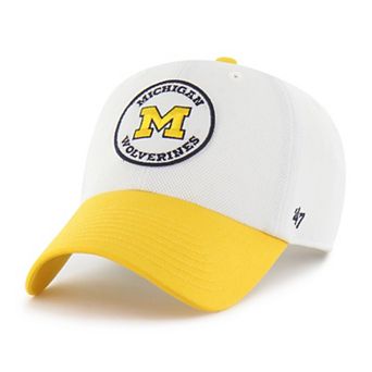 Unisex '47 White/Maize Michigan Wolverines Pique Patch Clean Up Adjustable Hat