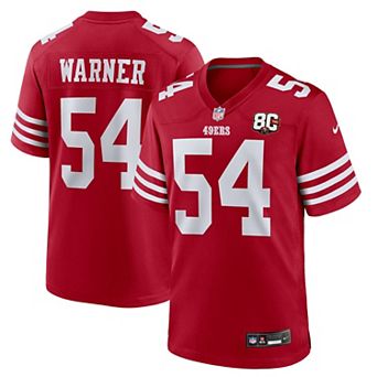 Men's Nike Fred Warner Scarlet San Francisco 49ers 80th Anniversary Game Jersey