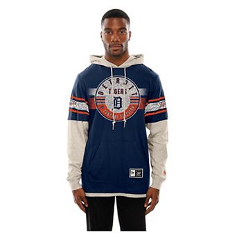 Men's New Era Navy/Cream Detroit Tigers Throwback Twofer Hoodie