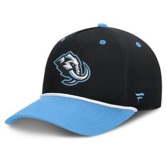 Men's Fanatics Black/Light Blue Utah Mammoth Fundamental Power Play A-Frame Adjustable Hat