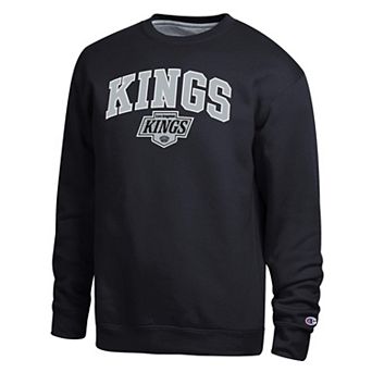 Men's Champion Black Los Angeles Kings Contrast Sweatshirt