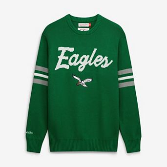 Men's Mitchell & Ness Kelly Green Philadelphia Eagles Head Coach Sweater