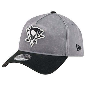 Men's New Era Gray/Black Pittsburgh Penguins Storm A-Frame 9FORTY Adjustable Hat