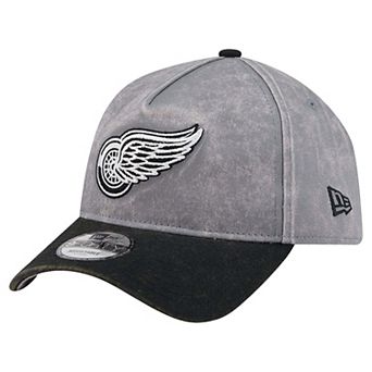 Men's New Era Gray/Black Detroit Red Wings Storm A-Frame 9FORTY Adjustable Hat