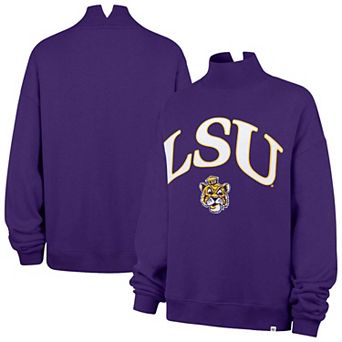 Women's '47 Purple LSU Tigers Mock Neck Sweatshirt