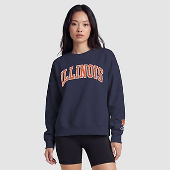 Women's Champion Navy/Orange Illinois Fighting Illini Sweatshirt