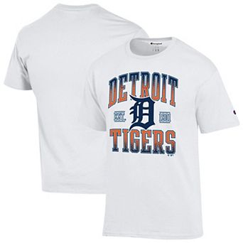 Men's Champion White Detroit Tigers Team Name T-Shirt