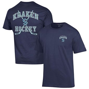 Men's Champion Deep Sea Blue Seattle Kraken Stick With It Jersey T-Shirt