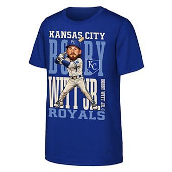 Youth Outerstuff Bobby Witt Jr. Royal Kansas City Royals Caricature Clash T-Shirt