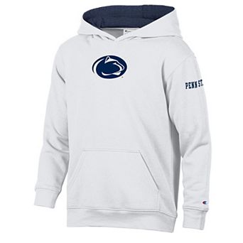 Youth Champion White/Navy Penn State Nittany Lions Volume Fleece Hoodie