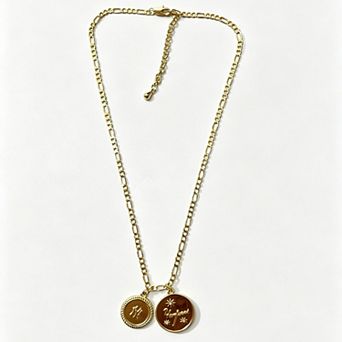 LUV AJ New York Yankees Double Coin Logo Necklace