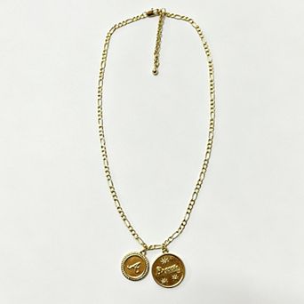 LUV AJ Atlanta Braves Double Coin Logo Necklace