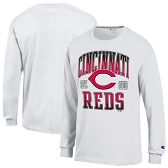 Men's Champion White Cincinnati Reds Jersey Long Sleeve T-Shirt