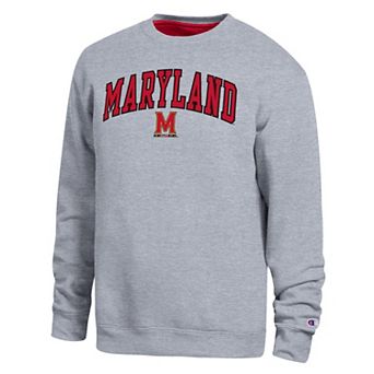 Men's Champion Heather Gray Maryland Terrapins Arch Sweatshirt