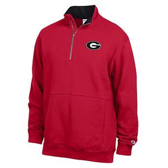 Men's Champion Scarlet Georgia Bulldogs Fleece Quarter-Zip Pullover