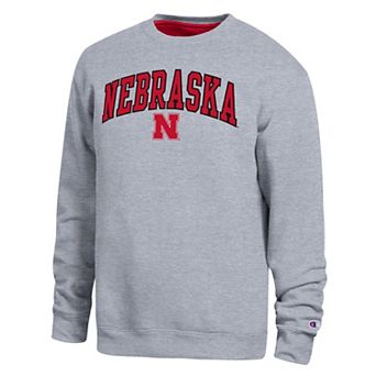 Men's Champion Heather Gray Nebraska Huskers Arch Sweatshirt