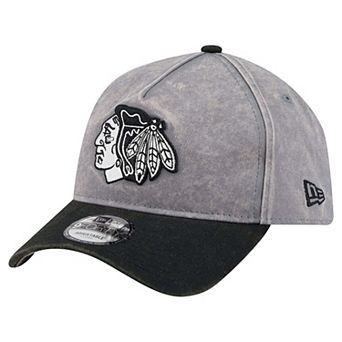 Men's New Era Gray/Black Chicago Blackhawks Storm A-Frame 9FORTY Adjustable Hat