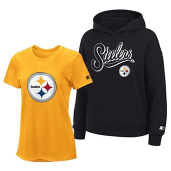 Women's Starter Gold/Black Pittsburgh Steelers Hoodie & T-Shirt Combo Pack