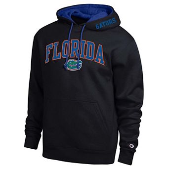 Men's Champion Black Florida Gators Arch Tackle Twill Hoodie