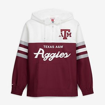 Men's Mitchell & Ness Maroon Texas A&M Aggies Head Coach Lightweight Anorak Half-Zip Windbreaker