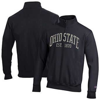 Men's Champion Black Ohio State Buckeyes Powerblend Quarter-Zip Pullover