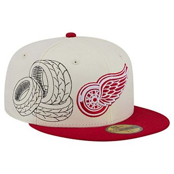 Men's New Era Cream/Red Detroit Red Wings Localized Stitched 59FIFTY Fitted Hat