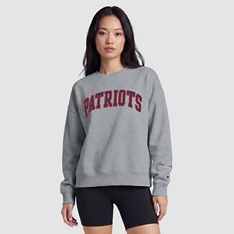 New England Patriots Champion Women's Contrast Lined Sweatshirt - Heather Gray