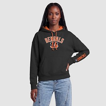 Women's Champion Black/Orange Cincinnati Bengals Contrast Liner Hoodie