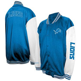 Men's Profile Blue Detroit Lions Big & Tall Full-Snap Varsity Jacket