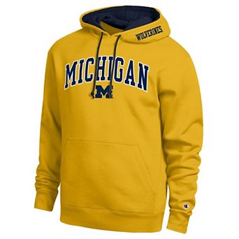 Men's Champion Maize Michigan Wolverines Arch Tackle Twill Hoodie