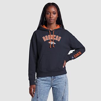 Women's Champion Navy/Orange Denver Broncos Contrast Liner Hoodie