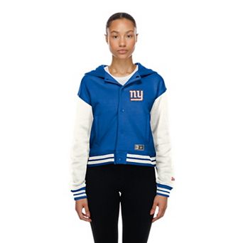 Women's New Era New York Giants Royal Throwback Full-Snap Hooded Jacket