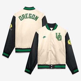 Men's Nike Natural/Black Oregon Ducks Legacy Full-Snap Bomber Jacket