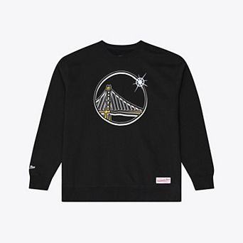 Men's Mitchell & Ness Black Golden State Warriors Airbrush Sweatshirt