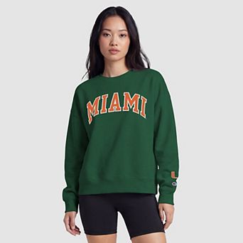 Women's Champion Green/Orange Miami Hurricanes Sweatshirt