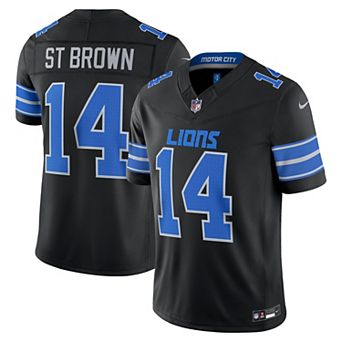 Men's Nike Amon-Ra St. Brown Black Detroit Lions Alternate Vapor F.U.S.E. Stitched Limited Jersey