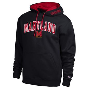 Men's Champion Black Maryland Terrapins Arch Tackle Twill Hoodie
